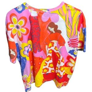 Zara Multicolor Abstract Print Top, NWT, SZ Medium